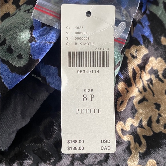 NWT Anthropologie low-rise printed pleated pant (8P) - Picture 12 of 12